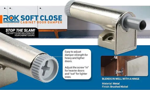 Alt view image 2 of 7 - 25 Pack  Hardware Soft Close for Cabinet Doors/Metal Soft Close Adapter/Damper/Hardware/Zinc/Hinge/European Made! SCD101
