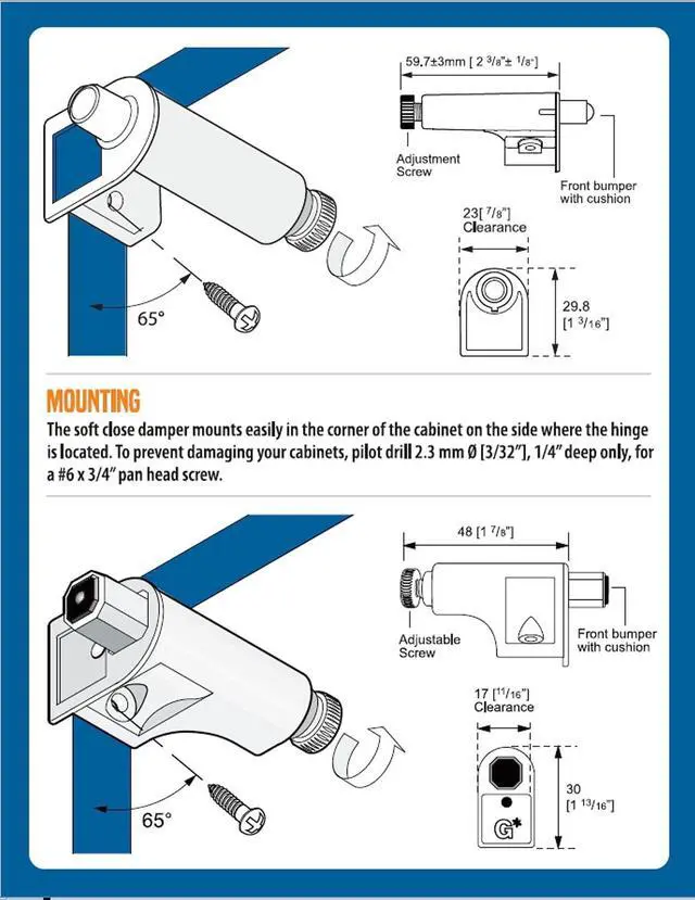Alt view image 6 of 7 - 25 Pack  Hardware Soft Close for Cabinet Doors/Metal Soft Close Adapter/Damper/Hardware/Zinc/Hinge/European Made! SCD101