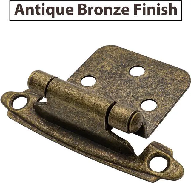 Alt view image 5 of 6 - 1/2" Overlay Kitchen Cabinet Hinges Antique Brass, 50 Pack(25 Pairs) 1/2 Inch Overlay(Variable) Cabinet Door Hinges for Face Frame Kitchen Cabinet