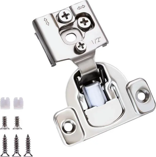 Main image of Soft Close Cabinet Hinges,  50 Pack 25 Pair 1/2 inch Overlay Self Slow Closing Door Hinges for Kitchen Cabinets, Face Frame Cabinet Concealed Hinges with Built-in Damper, 3 Way Adjustability