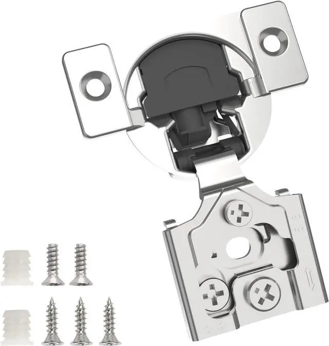 Main image of 50 Pack 5/8" Overlay 3D Soft Close Concealed Hinge for Face Frame Door, Smooth Slow Self Closing Hinges, Satin Nickel, Hidden 105° Open Angle Stainless Steel Hinge for Kitchen Cabinet Door