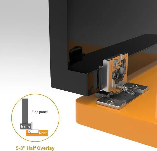 Alt view image 5 of 6 - 50 Pack 5/8" Overlay 3D Soft Close Concealed Hinge for Face Frame Door, Smooth Slow Self Closing Hinges, Satin Nickel, Hidden 105° Open Angle Stainless Steel Hinge for Kitchen Cabinet Door