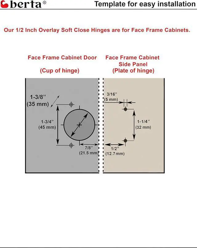 Alt view image 6 of 7 - 50-Pack, Full Overlay Cabinet Door Hinges,105 Degree Adjustable Concealed Kitchen Cabinet Hinges Soft Close for Face Frame Cabinet, with Screws - Durable and Easy Installation
