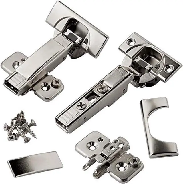 Main image of otion 8 Pack 110 Degree Soft Close Hinges Self-Closing Frameless Hinges with Mounting Plates and Hinge Guard Plates