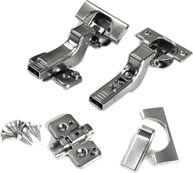 Main image of Clip top OTION Soft Close Hinges, 110 Degree, Self Closing, Frameless, with Mounting Plates and Hinge Cover Plates (Inset - 8 Pack (4 Pair))