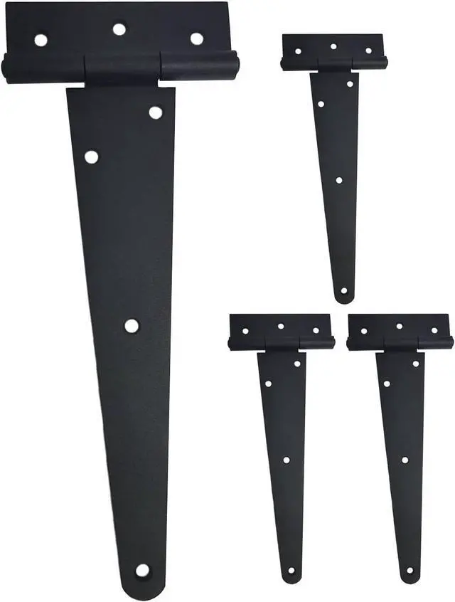 Main image of Extra Heavy Duty Tee Hinge, 12x5x3.0mm, Steel, Elegant 2-Layered Frosted Matte Black, Powder Coated, 4 Pack