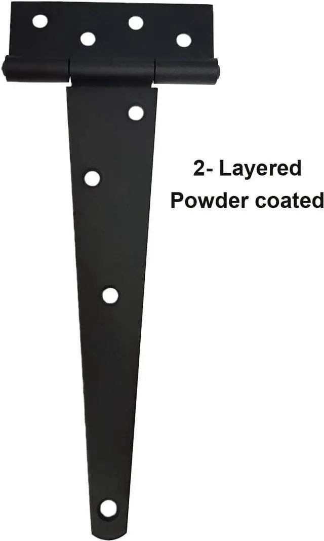Alt view image 3 of 4 - Extra Heavy Duty Tee Hinge, 12x5x3.0mm, Steel, Elegant 2-Layered Frosted Matte Black, Powder Coated, 4 Pack