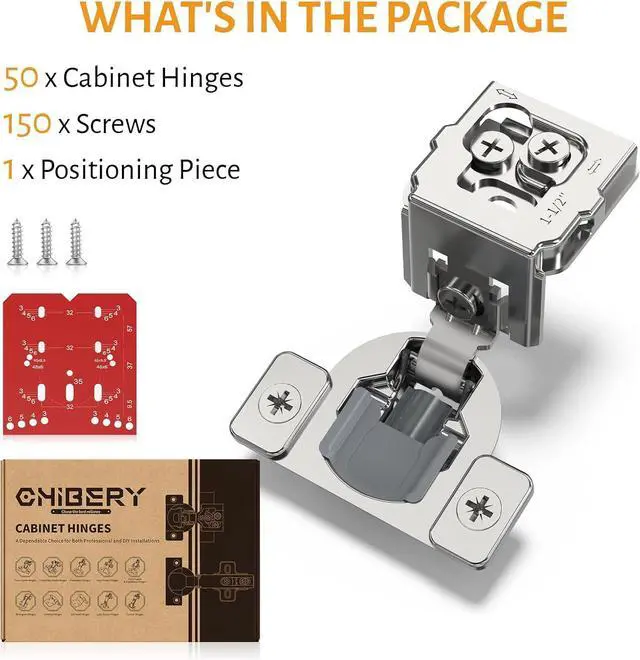 Alt view image 6 of 7 - 50 Pack 1-1/2" Overlay 3D Soft Close Concealed Hinge for Face Frame Door, Self Closing Hinges, 105° Smooth Slow Close Quite, Hidden Stainless Steel Hinge for Kitchen Cabinet Door, Satin Nickel