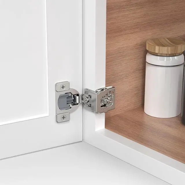 Alt view image 7 of 7 - 50 Pack 1-1/2" Overlay 3D Soft Close Concealed Hinge for Face Frame Door, Self Closing Hinges, 105° Smooth Slow Close Quite, Hidden Stainless Steel Hinge for Kitchen Cabinet Door, Satin Nickel