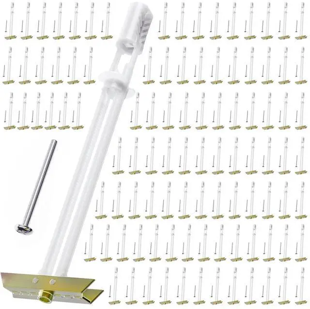 Main image of Drywall Anchor with Included Bolts for 1/4-20, Heavy Duty Hollow Wall Anchors for TV Mounting Kit, Stainless Steel Hollow Wall Anchors Holds up to 270lbs Each in 1/2 Drywall (Pack of 99)