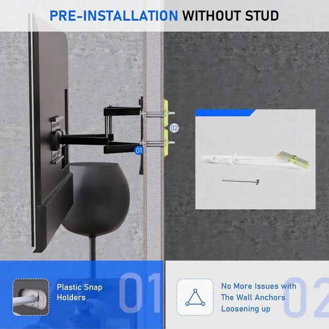 Alt view image 7 of 7 - Drywall Anchor with Included Bolts for 1/4-20, Heavy Duty Hollow Wall Anchors for TV Mounting Kit, Stainless Steel Hollow Wall Anchors Holds up to 270lbs Each in 1/2 Drywall (Pack of 99)
