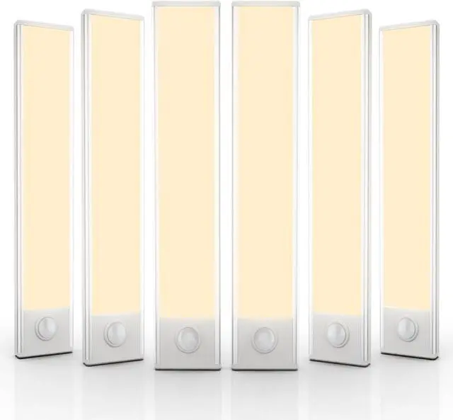 Main image of 6 Pack Under Cabinet Lights Wireless, 40 LED Motion Sensor Light Indoor Rechargeable Magnetic Closet Lights Battery Operated, Under Counter Lights for Kitchen, Wardrobe, Stairs, Warm Light