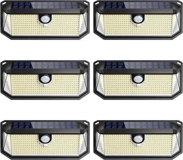 Main image of Solar Outdoor Lights, 4000LM 388 LEDs Motion Sensor Outdoor Light, IP65 Waterproof Solar Powered Outside Lights with 270° Wide Angle & 3 Modes, Exterior Flood Security Lights for Patio Garage, 6-Pack
