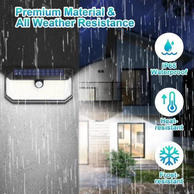 Alt view image 5 of 7 - Solar Outdoor Lights, 4000LM 388 LEDs Motion Sensor Outdoor Light, IP65 Waterproof Solar Powered Outside Lights with 270° Wide Angle & 3 Modes, Exterior Flood Security Lights for Patio Garage, 6-Pack