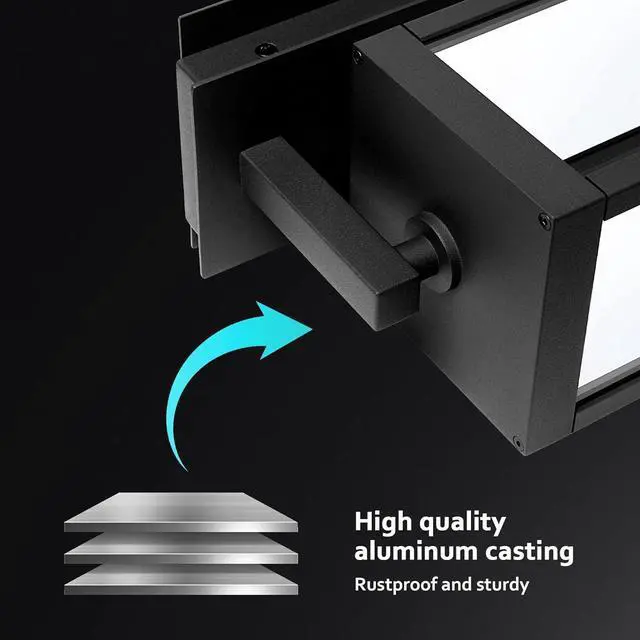 Alt view image 4 of 7 - Motion Sensor Outdoor Wall Light LED Wall Sconce Black Mount Waterproof Exterior Light Fixture Aluminum Porch Lamps for Patio Entryway Doorway Fence Garage, 750LM 3000K