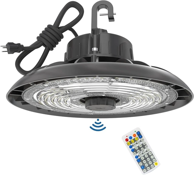 Main image of HYPERLITE UFO LED High Bay Light with Motion Sensor 21000LM, 150W Smart High Bay LED Lights with Remote Control, 120-277V IP65 Waterproof High Bay Shop Light for Shop Barn Warehouse