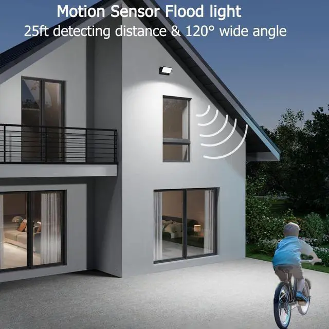 Alt view image 2 of 7 - 40W LED Wall Pack Lights Outdoor Motion Sensor,360 °Rotation 5000K 6000K 4000K Selectable Exterior Flood Lighting Fixture Sconce for Porch Garage Patio