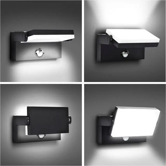 Alt view image 7 of 7 - 40W LED Wall Pack Lights Outdoor Motion Sensor,360 °Rotation 5000K 6000K 4000K Selectable Exterior Flood Lighting Fixture Sconce for Porch Garage Patio