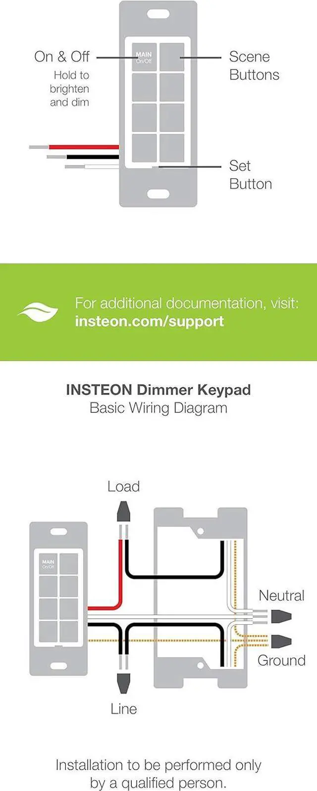 Alt view image 6 of 7 - Smart 8-Button Dimmer Keypad, 600W, 2334-222 (White) - Control 8 Different Devices or Sets of Devices - Requires  Hub for Voice Control with  Alexa and Google Assistant