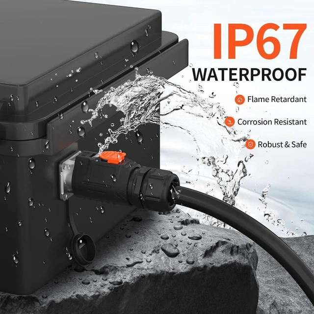 Alt view image 5 of 6 - 100 Amp Trolling Motor Plug & Receptacle Set, 6-4 AWG Fast Locking 2-Pin 12V-48V Circular Connector, Waterproof for Marine Boats