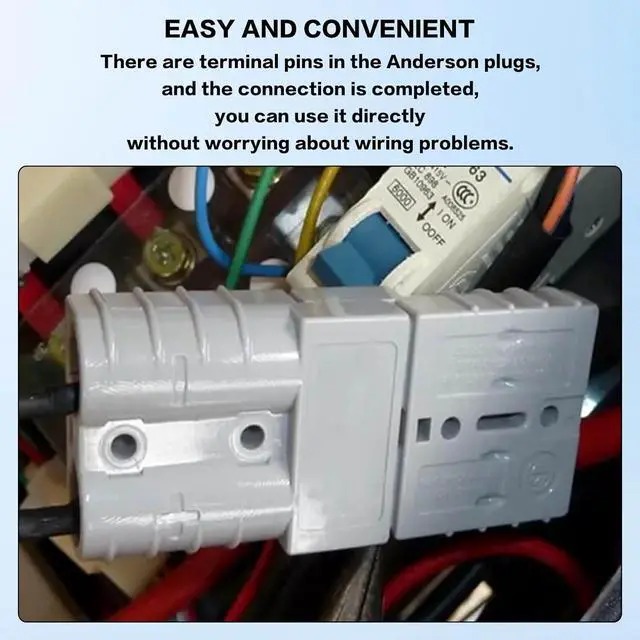 Alt view image 6 of 7 - 2PCS 50A Anderson Connector Plug with 100cm(39.37 inch) 8AWG O-Ring Cable Battery Quick Connector Forklift Plug Wire Trailer Power Storage Power Harness Power Forklift Charging Connector