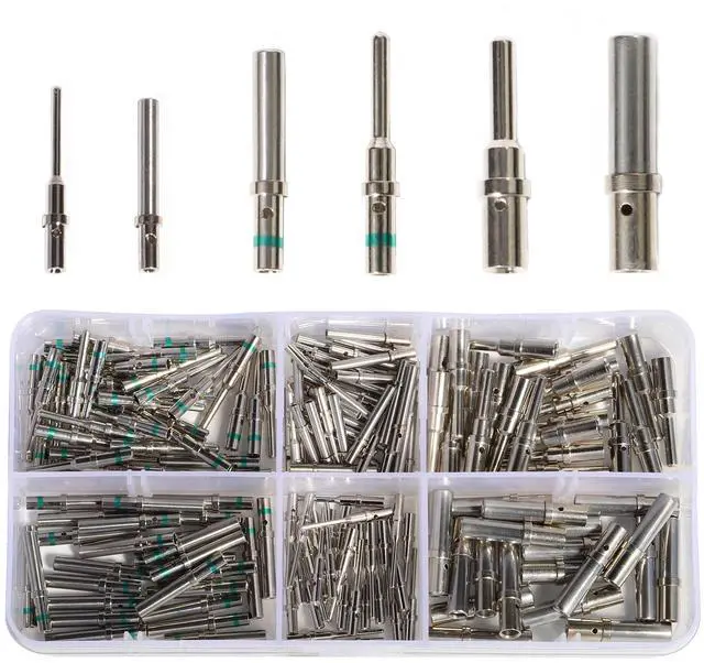Main image of Deutsch Solid Contact Kit Barrel Style Contacts Size 12 16 20 Male Female Terminals DT Series Pin Stainless Steel Crimp Solid Female Male Terminal Set Solid Contacts Socket Connector Wire