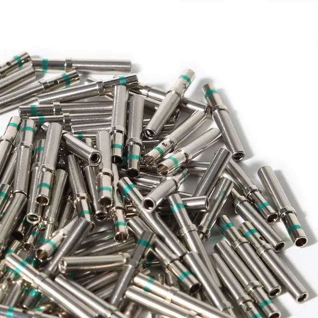 Alt view image 4 of 6 - Deutsch Solid Contact Kit Barrel Style Contacts Size 12 16 20 Male Female Terminals DT Series Pin Stainless Steel Crimp Solid Female Male Terminal Set Solid Contacts Socket Connector Wire