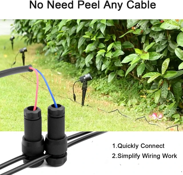 Alt view image 6 of 7 - iCreating 50Pack Low Voltage Wire Connector, Landscape Lighting Connectors Waterproof for 12/2 Gauge Cable Landscape Light Connectors for Outdoor Path Lights Spotlights In-Ground Lights