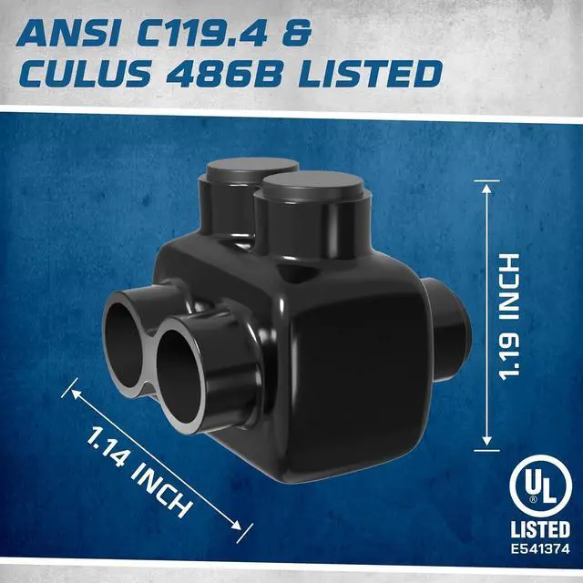Alt view image 4 of 7 - High-Grade Insulated Wire Connectors (4 Pack) 2 Port Double Sided Multi-Tap Connector, Dual Side 4-14 Wire Range, 5/32 Hex Screw, Pre-Filled Oxide Inhibitor, Wire Cable Connectors UL Listed