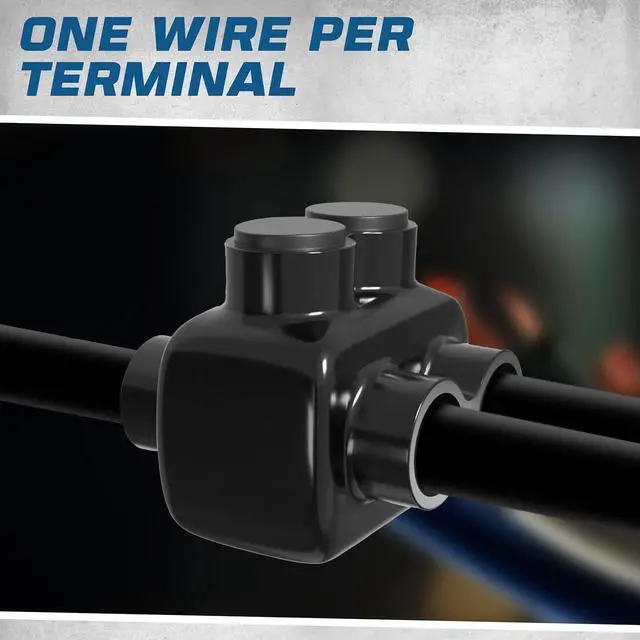 Alt view image 5 of 7 - High-Grade Insulated Wire Connectors (4 Pack) 2 Port Double Sided Multi-Tap Connector, Dual Side 4-14 Wire Range, 5/32 Hex Screw, Pre-Filled Oxide Inhibitor, Wire Cable Connectors UL Listed