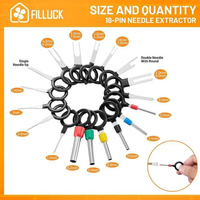 Alt view image 4 of 7 - 945Pcs Pin Connector Kit,Car Electrical Wire Connectors Terminal Pins,21Type Non-Insulated Plug 1/1.5/1.8/2.2/2.8/3.5mm,Large Quantity&Easy Store with Ratchet Crimping Tool 22-16 AWG