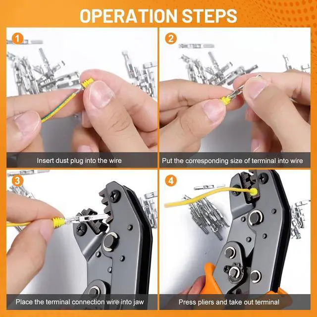 Alt view image 5 of 7 - 945Pcs Pin Connector Kit,Car Electrical Wire Connectors Terminal Pins,21Type Non-Insulated Plug 1/1.5/1.8/2.2/2.8/3.5mm,Large Quantity&Easy Store with Ratchet Crimping Tool 22-16 AWG