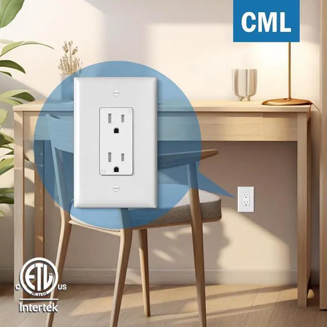 Alt view image 7 of 7 - CML Oversized Decorator Wall Plate, 40 Pack Jumbo Electrical Outlet Receptacle Covers, 1-Gang Large White Switch Plates, Over-Size 3.5 x 5.5, Impact Resistant, ETL Listed