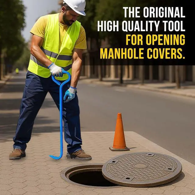 Alt view image 5 of 7 - T&T Tools 36-Inch Manhole Hook - Heavy Duty Single Hook for Lifting Manhole Covers, Storm Drains, Septic Tank Risers - Rigid Hex Alloy Steel Tool for Lifting, Pulling, and Removing Covers - 2 Pack