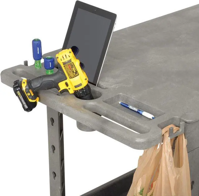 Alt view image 4 of 4 - Plastic 2 Flat Shelf Service & Utility Cart, 44" x 25-1/2", 5" Rubber Caster