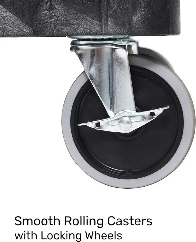 Alt view image 5 of 7 - Tubstr Extra Large Two-Shelf Utility Cart with Wheels | 500 lb. Capacity Rolling Utility & Tool Cart for Warehouses, Industrial Settings, Auto Garages, & More (Black, 45.5 x 24.5)