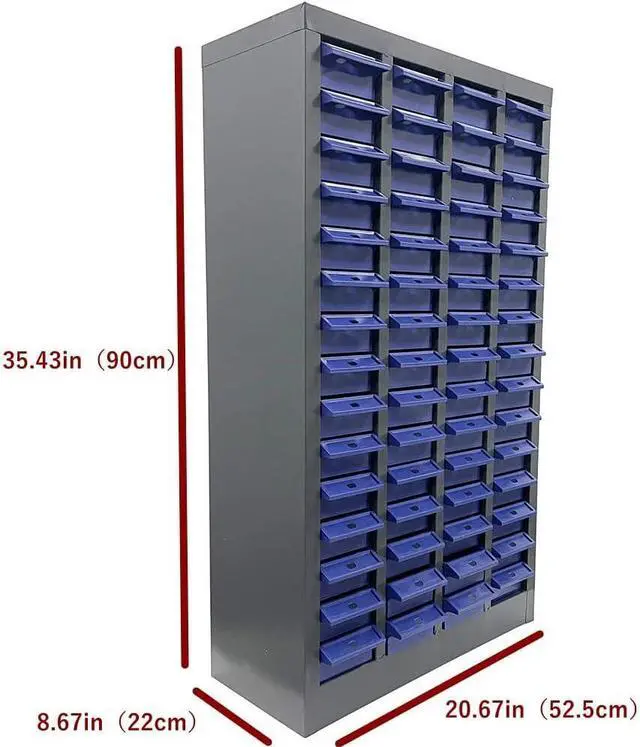 Alt view image 5 of 7 - Bolt and Nut Tool Storage Cabinet 60 Drawers Parts Cabinet Contains Assortment KIT Metal Organization Shelves for Garage, Store, Workshop