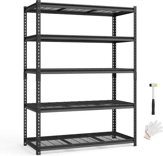 Main image of 5-Tier Storage Shelves, Heavy-Duty Garage Shelving, Adjustable Shelving Unit, Steel Shelf, Boltless Assembly, for Garage, Shed, 2,200 lb Load, 24 x 48 x 72 Inches, Ink Black UGLR454B01
