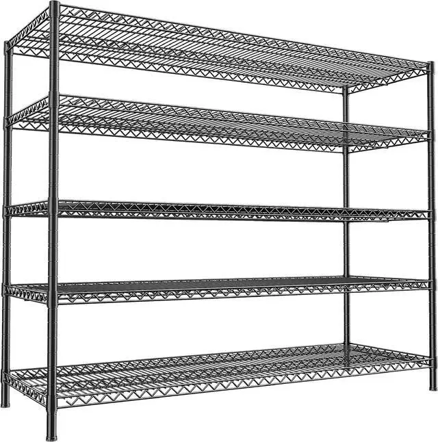Main image of 55.5" W Storage Shelves 3200LBS Metal Shelving 5 Tier Wire Shelving Unit Garage Shelving Heavy Duty Metal Shelves for Storage Rack Commercial Adjustable Pantry Shelf, 55.5" W X 18''D X 71" H