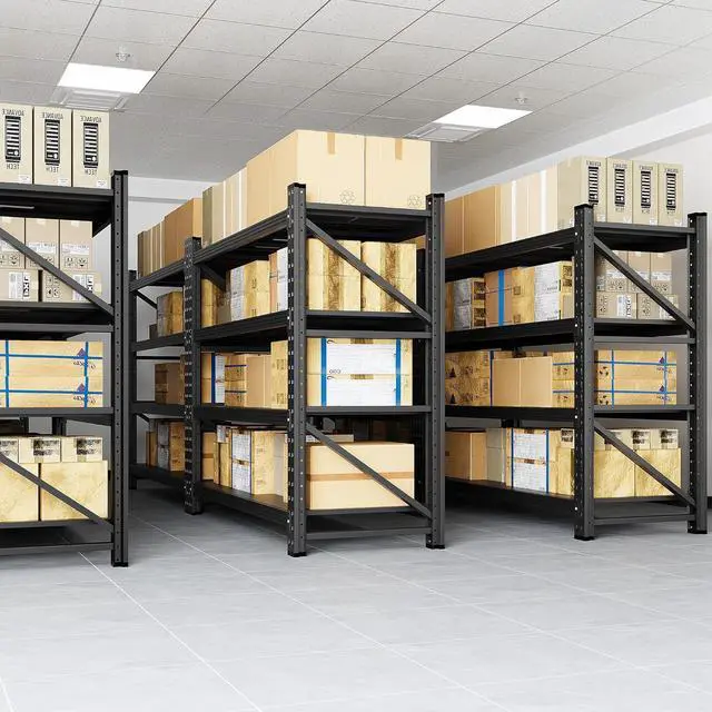 Alt view image 4 of 7 - 3000LBS Storage Shelves, 48" W Heavy Duty Garage Shelving Unit, Adjustable Industrial Shelving, 4 Tier Metal Shelving for Garage, Supermarket, Warehouse, 48" W x 24" D x 70" H