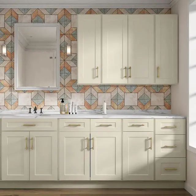 Alt view image 6 of 7 - Wood Wall-Mounted Cabinet,Bathroom Medicine Cabinet with Adjustable Shelves and 2 Soft-Close Doors,Laundry Storage Cabinet for Bathroom,Kitchen,Living Room 12"D*24"W*30"H,Shaker Antique White