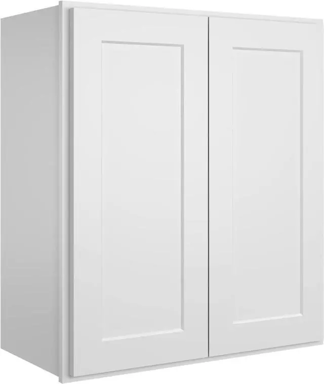Main image of Wood Wall-Mounted Cabinet,Bathroom Medicine Cabinet with Adjustable Shelves and 2 Soft-Close Doors,Laundry Storage Cabinet for Bathroom,Kitchen,Living Room 12" D*36" W*36" H,Shaker White