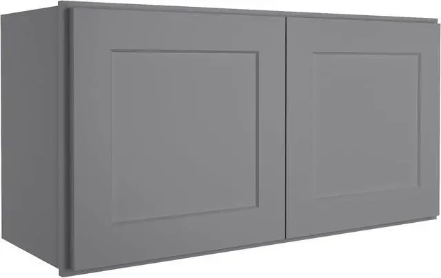 Main image of Wood Wall-Mounted Cabinet,Bathroom Medicine Cabinet with 2 Soft-Close Doors,Laundry Storage Cabinet for Bathroom,Kitchen,Living Room 12" D*36" W*18" H,Shaker Grey
