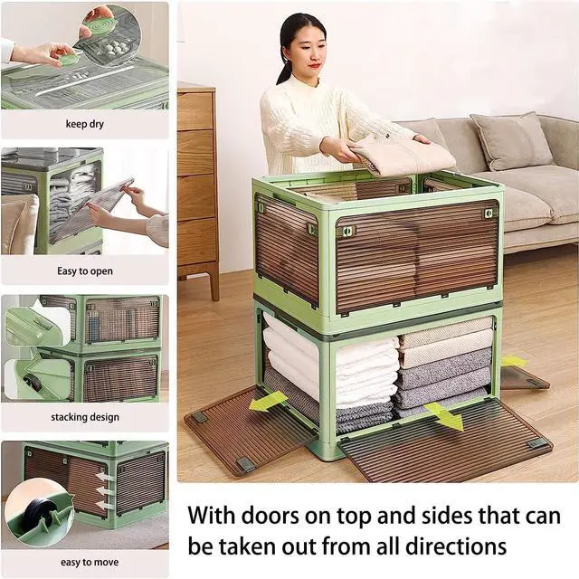 Alt view image 4 of 6 - Collapsible Storage Bins,Closet Organizers and Storage,Storage Bins with Lids,Closet Organizers and Storage, Dorm Room Essentials,Folding Storage Box