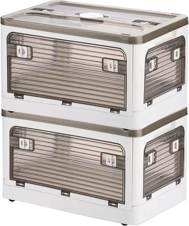 Main image of Collapsible Storage Bins with Lids, Closet Organizers, Dorm Room Essentials, Folding Storage Box