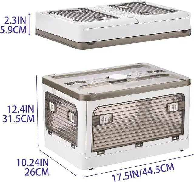 Alt view image 2 of 7 - Collapsible Storage Bins with Lids, Closet Organizers, Dorm Room Essentials, Folding Storage Box