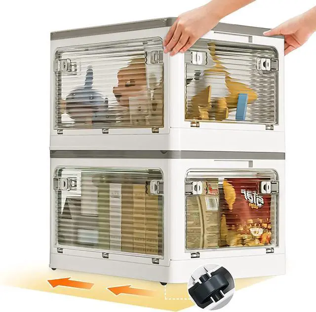 Alt view image 5 of 7 - Collapsible Storage Bins with Lids, Closet Organizers, Dorm Room Essentials, Folding Storage Box