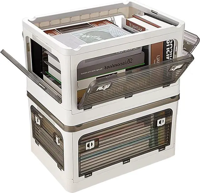 Alt view image 7 of 7 - Collapsible Storage Bins with Lids, Closet Organizers, Dorm Room Essentials, Folding Storage Box