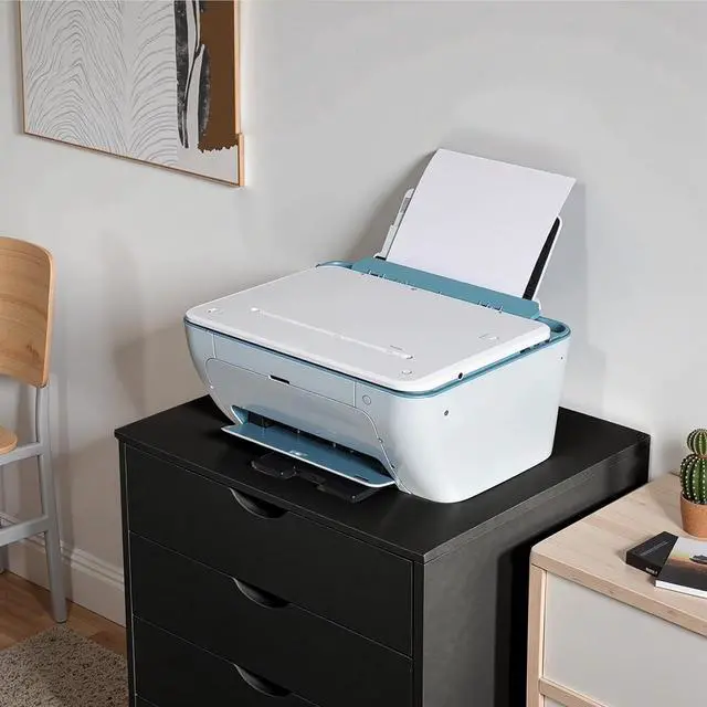 Alt view image 2 of 5 - 7 Drawer Mobile File Cabinet Under Desk Storage Organization with Wheels Vertical Filing Chest Rolling Wood Small Desk Printer Stand for Home Office, 15.75"D x 18.74"W x 34.25"H, Black