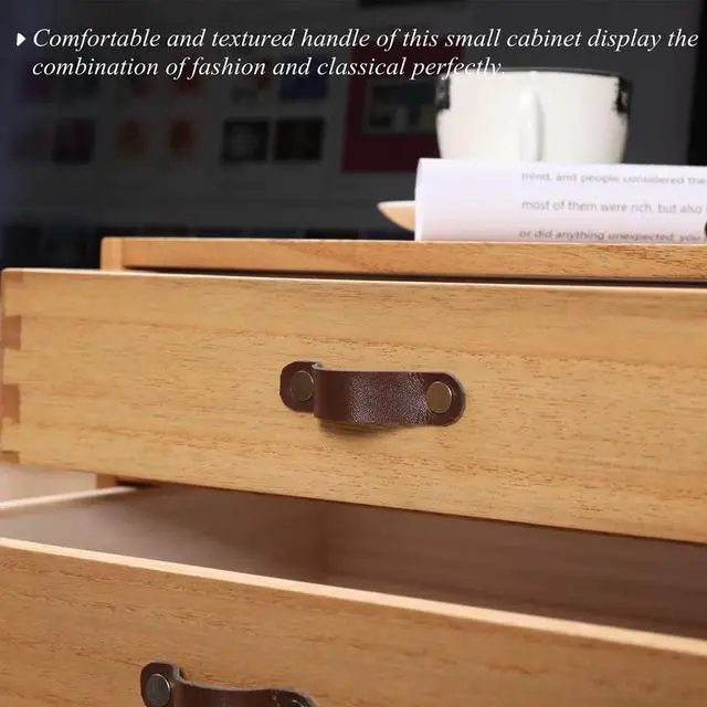 Alt view image 5 of 7 - Wooden Desk Organizer with 2 Drawers - Desktop Storage Drawers for Office Supplies File Paper Storage - Wood Chest/Small Cabinets for Jewelry Dresser Kitchen Counter (FAX2C-LT